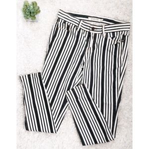 Pistola Black and White Striped Pants